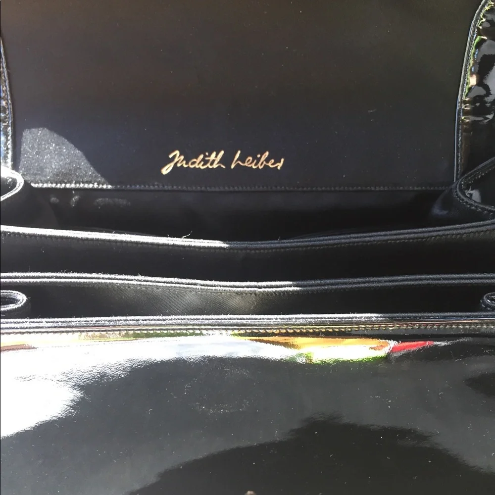 RARE! Judith Lieber vintage black patent purse